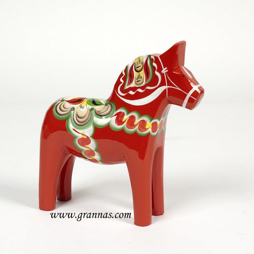 60195-04 Red Wooden Dala Horse, 20cm Tall