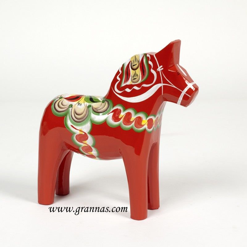 60195-04 Red Wooden Dala Horse, 20cm Tall